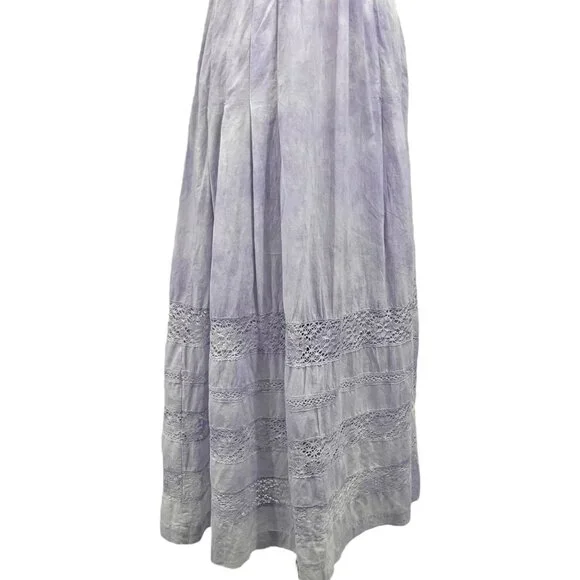 LoveShackFancy Edie Lilac Violet Cotton Midi Dress Size XS Short Sleeve - Picture 9 of 16